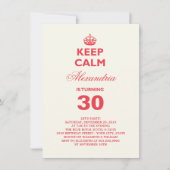 Hou Calm Funny Milestone Birthday Party Invite Kaart (Voorkant)