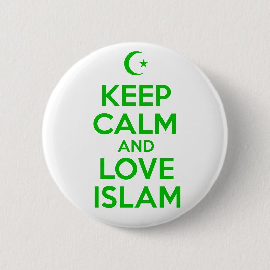 Hou Calm Islamic Ronde Button 5,7 Cm (Voorkant)