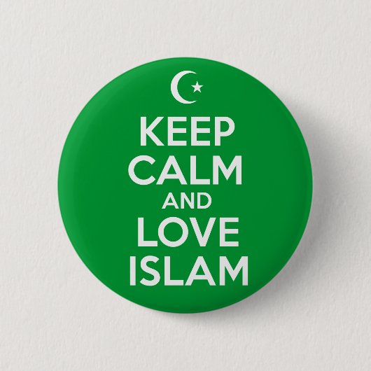 Hou Calm Islamic Ronde Button 5,7 Cm (Voorkant)