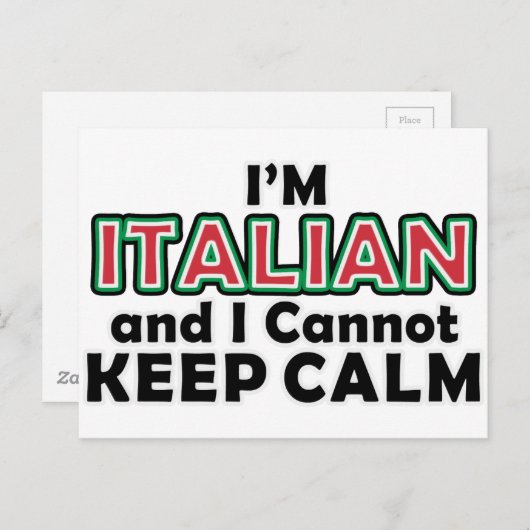 Hou Calm Italians Briefkaart (Voorkant / Achterkant)