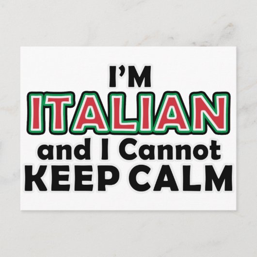 Hou Calm Italians Briefkaart (Voorkant)