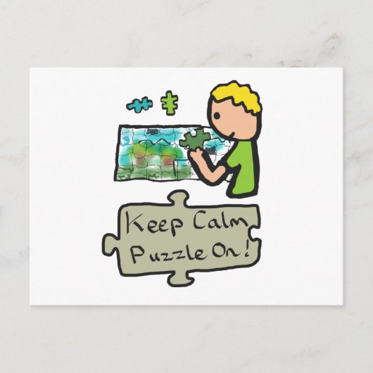 Hou Calm Jigzaag Puzzle Briefkaart (Voorkant)