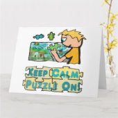 Hou Calm Jigzaag Puzzle Kaart (Gele Bloem)