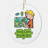 Hou Calm Jigzaag Puzzle Keramisch Ornament (Links)