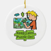 Hou Calm Jigzaag Puzzle Keramisch Ornament (Achterkant)