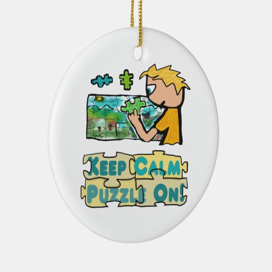 Hou Calm Jigzaag Puzzle Keramisch Ornament (Rechts)