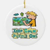 Hou Calm Jigzaag Puzzle Keramisch Ornament (Achterkant)