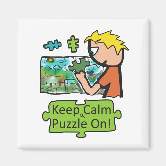 Hou Calm Jigzaag Puzzle Magneet (Voorkant)