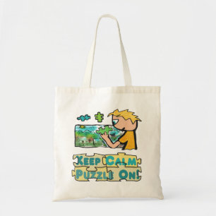 Hou Calm Jigzaag Puzzle Tote Bag
