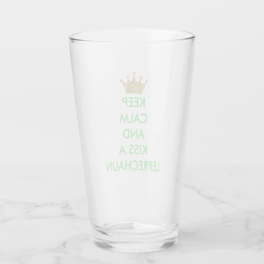 Hou Calm Kiss A Leprechaun Partij Glas (Achterkant)