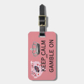 Hou Calm Las Vegas roze Bagagelabel (Voorkant verticaal)