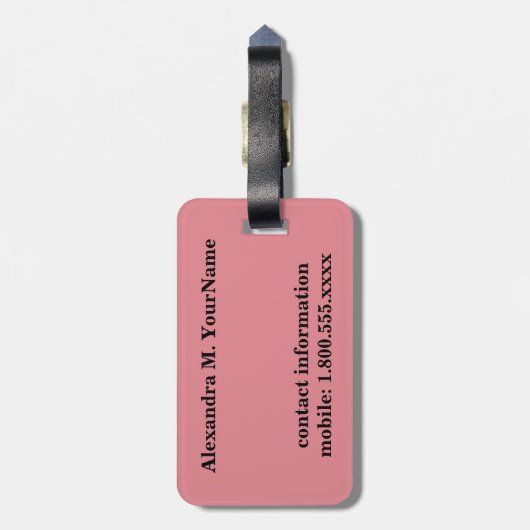 Hou Calm Las Vegas roze Bagagelabel (Achterkant verticaal)