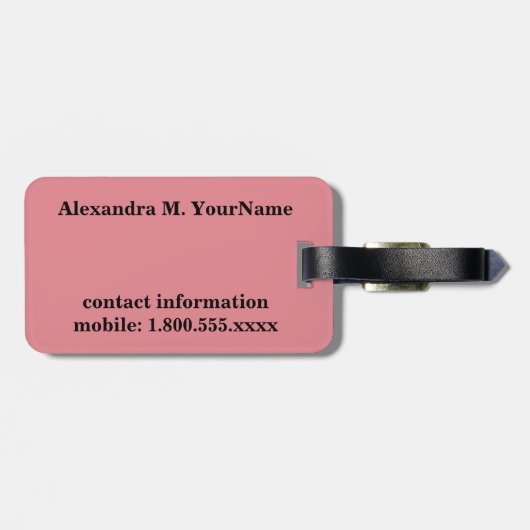 Hou Calm Las Vegas roze Bagagelabel (Achterkant horizontaal)