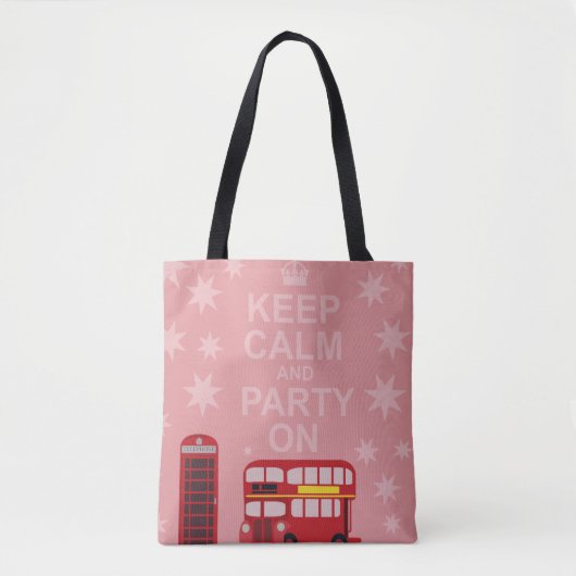 Hou Calm London Party on Fun Art Tote Bag (Voorkant)