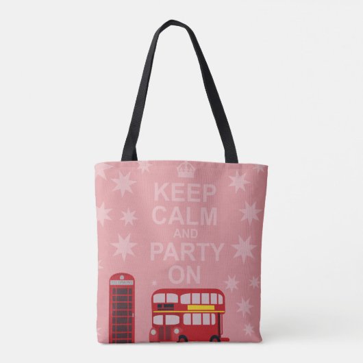 Hou Calm London Party on Fun Art Tote Bag (Achterkant)