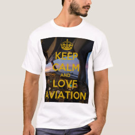 Hou Calm love Aviation Club airliner white T-Shir T-shirt