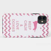 Hou Calm & Love Doxies Pink Zigzag Case-Mate iPhone Case (Achterkant (horizontaal))