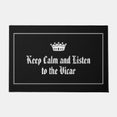 Hou Calm, luister naar de Vicar Funny Church Doorm Deurmat (Voorkant)