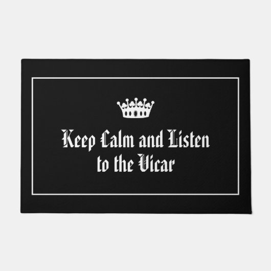 Hou Calm, luister naar de Vicar Funny Church Doorm Deurmat (Voorkant)