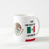 Hou Calm Mexico & Funny Text, Mexicaanse vlag Koffiemok (Voorkant rechts)