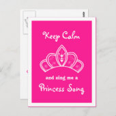 Hou Calm Pink Princess Song Party Briefkaart (Voorkant / Achterkant)