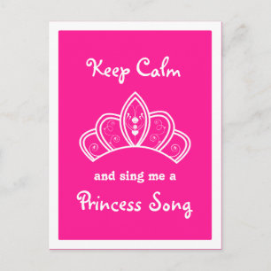 Hou Calm Pink Princess Song Party Briefkaart