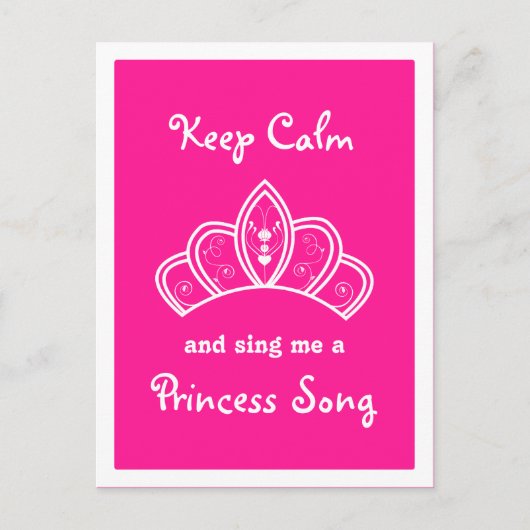 Hou Calm Pink Princess Song Party Briefkaart (Voorkant)