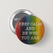 Hou Calm Rainbow Pride Ronde Button 5,7 Cm (Voorkant /achterkant)