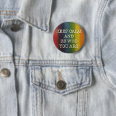 Hou Calm Rainbow Pride Ronde Button 5,7 Cm (In situ)
