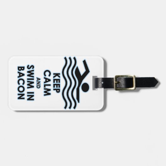 Hou Calm Swim in Bacon Bagagelabel (Voorkant horizontaal)