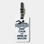 Hou Calm Swim in Bacon Bagagelabel (Voorkant verticaal)