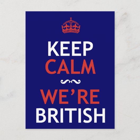 Hou Calm we zijn Brits Briefkaart (Voorkant)