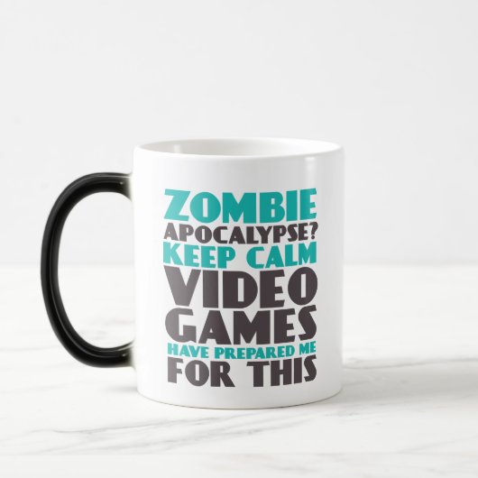 Hou Calm Zombie Apocalypse Gamers Funny Mug Magische Mok (Links)