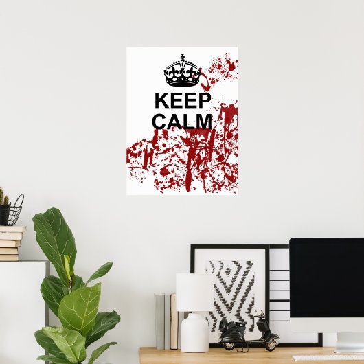 Hou Calm Zombie Apocalypse Poster (Thuiskantoor)