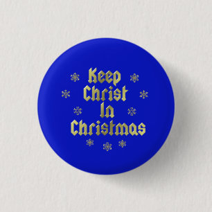 Hou Christus in de kerstbal Ronde Button 3,2 Cm