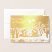 Hou Christus in de kerstkaart voor Folie Folie Kaarten (Voorkant met envelop)