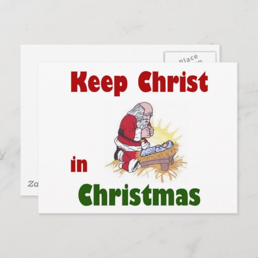 Hou Christus in Kerstmis. Feestdagenkaart (Voorkant / Achterkant)