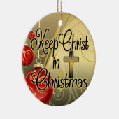 Hou Christus in Kerstmis met Christelijk kruis met Keramisch Ornament (Rechts)