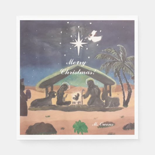 Hou Christus in Kerstmis Napkins Servet (Voorkant)