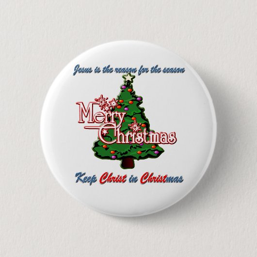 Hou Christus in Kerstmis. Ronde Button 5,7 Cm (Voorkant)