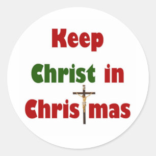 Hou Christus in Kerstmis. Ronde Sticker