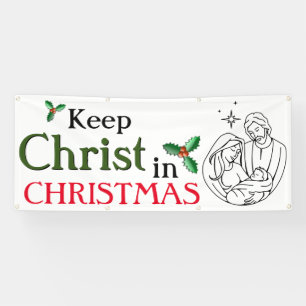 Hou Christus in Kerstmis. Spandoek