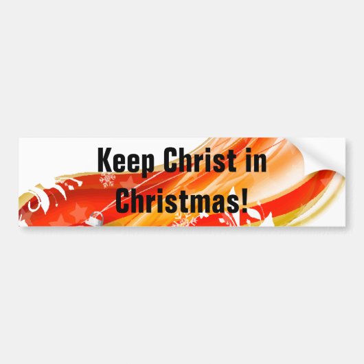 Hou Christus in Kerstmis, Swirl Bumpersticker (Voorkant)
