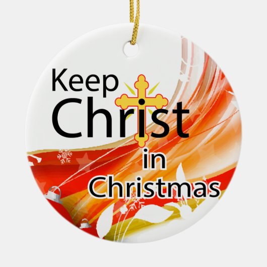 Hou Christus in Kerstmis, Swirl Keramisch Ornament (Voorkant)