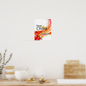 Hou Christus in Kerstmis, Swirl. Poster (Keuken)