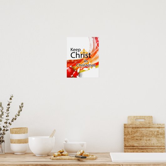 Hou Christus in Kerstmis, Swirl. Poster (Keuken)