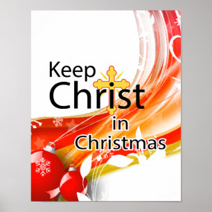 Hou Christus in Kerstmis, Swirl. Poster