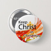 Hou Christus in Kerstmis, Swirl Ronde Button 5,7 Cm (Voorkant /achterkant)