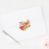 Hou Christus in Kerstmis, Swirl. Ronde Sticker (Envelop)