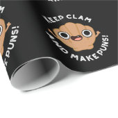 Hou Clam en maak Puns Funny Shell Pun Dark BG Cadeaupapier (Rol Hoek)